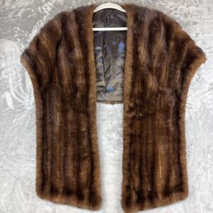 Vintage 1970 Rose Biagini Furs San Francisco Custom Made Mink Stole Brown (1139)